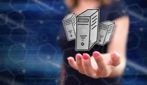 Concept of desktop computer Stock Photos