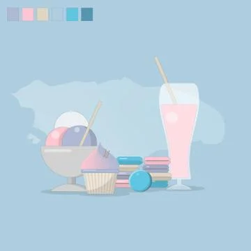 The concept of desserts is a gentle background. Stock Illustration