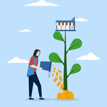 Concept Develop your shop and get more profit 스톡 일러스트