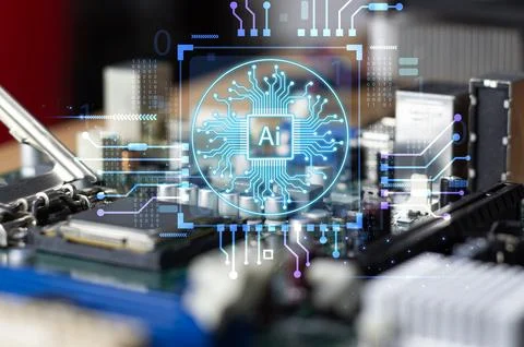 The concept of developing AI for industrial Foto stock