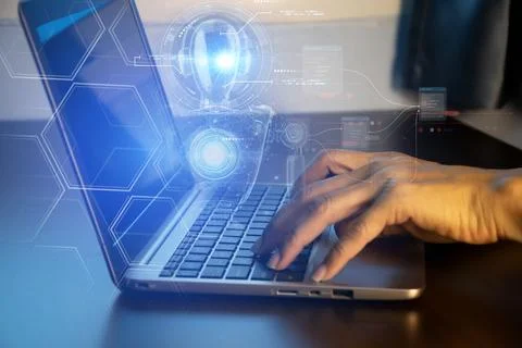 The concept of developing AI systems for practical use Stock Photos