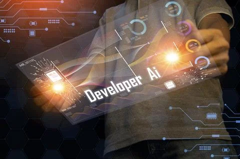 The concept of developing an artificial intelligence system that can intera.. Stock Photos