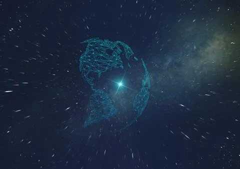 Concept of the development of artificial intelligence on the planet, telecomm Stock Photos