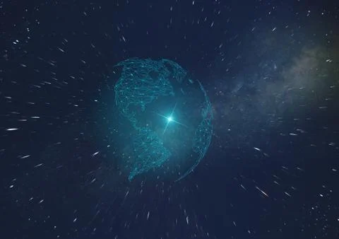 Concept of the development of artificial intelligence on the planet, telecomm Stock Photos