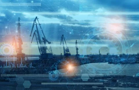 The concept of development of artificial intelligence technology in the logis Stock Photos