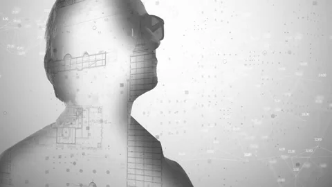 The concept of the development of the construction business. Computer graphics a Stock Footage 233028871