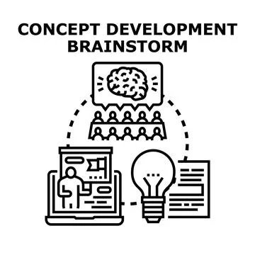 Concept development planning brainstorming innovative business strategy 스톡 일러스트