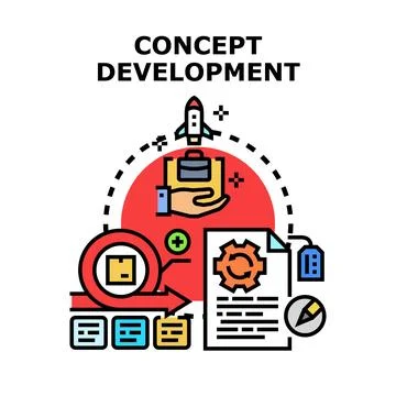 Concept development process and startup business launch Stock Illustration