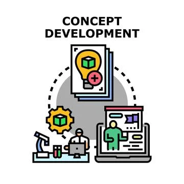 Concept development process creating innovative business solutions Stockillustratie