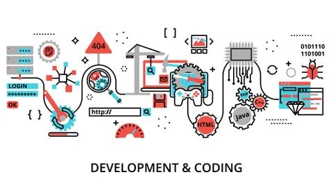 Concept of development software and coding process Stock-Illustration