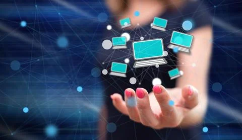 Concept of devices connection Stock Photos
