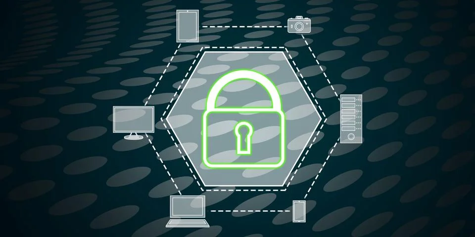 Concept of devices security Stock Illustration