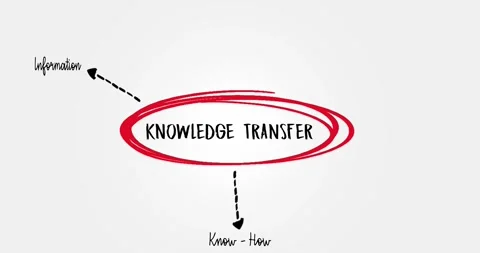 Concept Diagram of Knowledge Transfer with Key Elements Highlighted Stock Footage 313504169