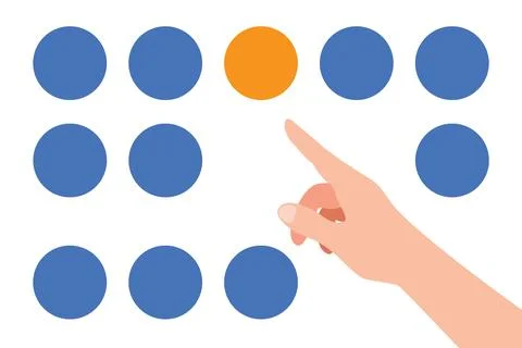 Concept of difference, diversity, individuality, outstanding or unique. Stock Illustration