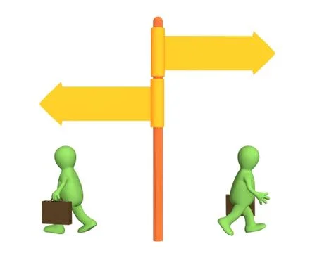 Concept - different direction in business Stock Illustration