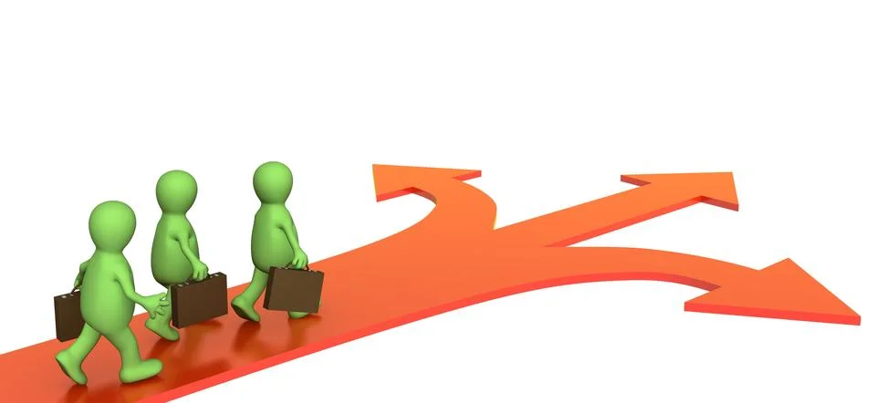 Concept - different direction in business Stock Illustration