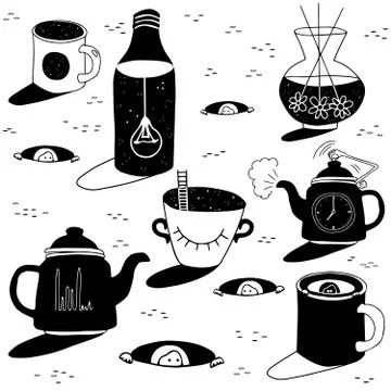 The concept of different dishes in outer space Photos