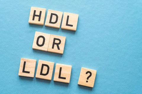 Concept of differentiation between LDL and HDL cholesterol Stock Photos