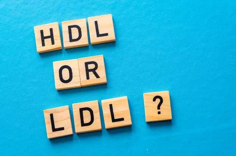 Concept of differentiation between LDL and HDL cholesterol Stock Photos