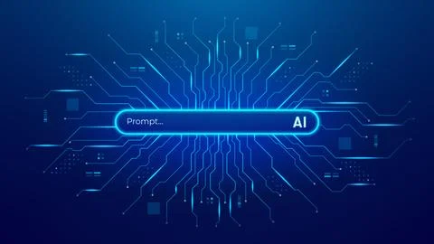 Concept digital AI Interface with prompt bar Stockillustratie