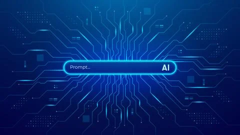 Concept digital AI Interface with search bar イラスト素材