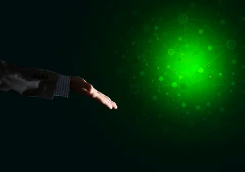 Concept digital connection on dark background Stock Photos