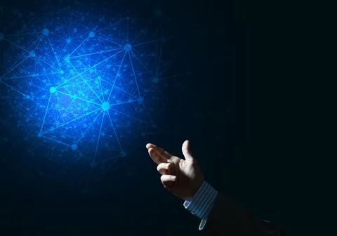 Concept digital connection on dark background Stock Photos