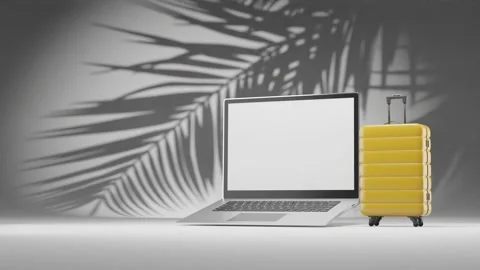 Concept of digital nomad remote working cowering space during holiday Stock Footage 258428018