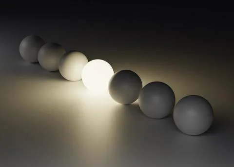 Concept of discovery and new solution with glowing ball Stock Photos