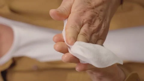 Concept of the disinfected  with handkerchief. Stock Footage 152000199