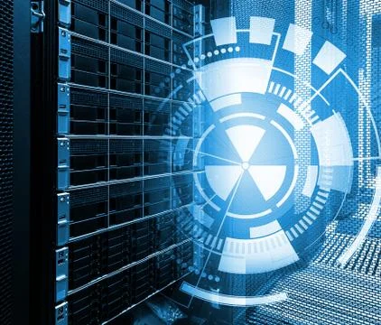 Concept of disk storage data center. Information technology and database on Stock Illustration