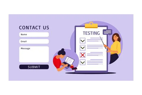 Concept distance learning, online courses, education, exam preparation. Conta Illustrazione stock