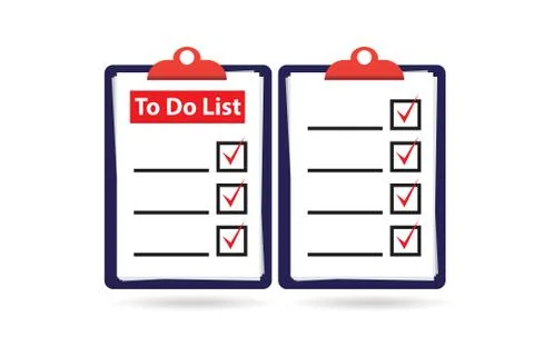 Concept of to do list isolated on white Stock Illustration