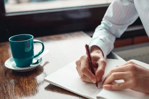 Concept To do list message on notebook with businessman hands Stock Photos