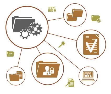 Concept of document management Illustrazione stock