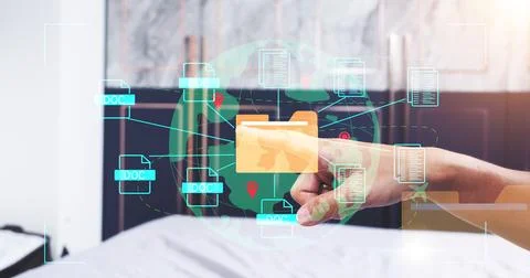 Concept Document management system files online document database Stock Photos