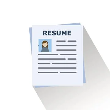 The concept of the document resume. Vector illustration in a flat style isolated Stock Illustration