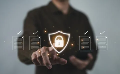 The concept of document safety and security protection system. Stock Photos