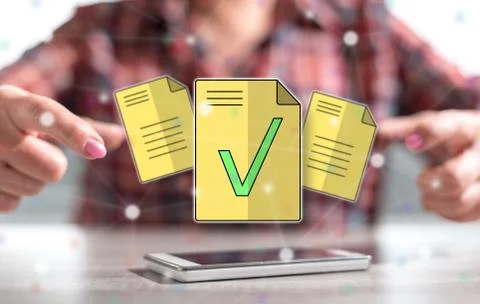 Concept of document validation Fotos de archivo