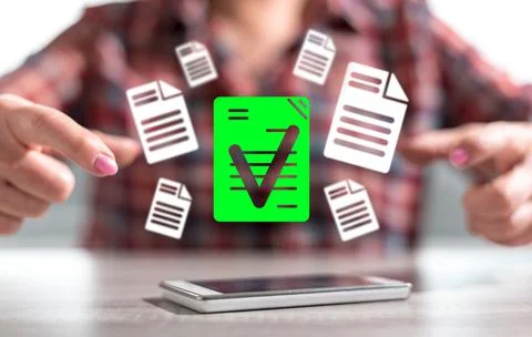 Concept of document validation Fotos de archivo