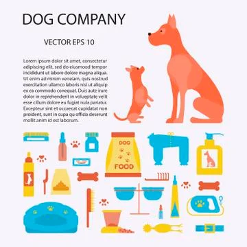 Concept with dog care isolated elements. Stock Illustration