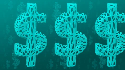 Concept - dollar signs background. 3D rendering. Stock Footage 144687173