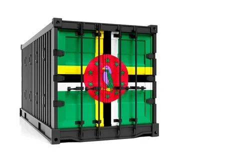 The concept of  Dominica export-import, container transporting and national d Stock Illustration