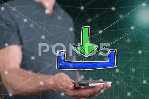Concept of download Stock Photos