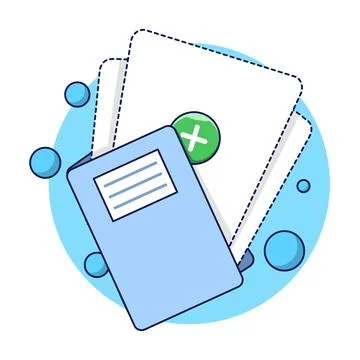 Concept of Drag and Drop documents or files, Add document file button. Stock Illustration