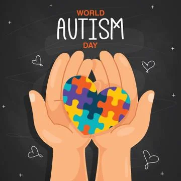 Concept Drawing of Autism Awareness 스톡 일러스트