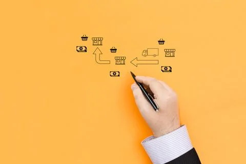 The concept of drawing up a turnover scheme Stock Photos