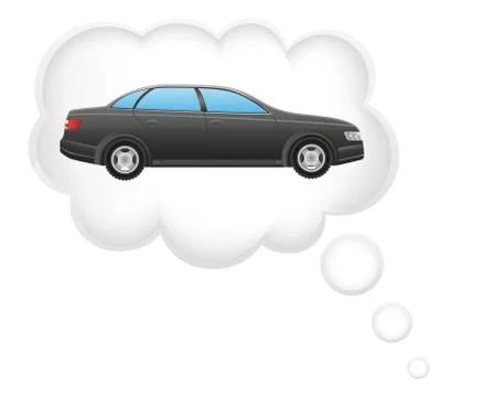 Concept of dream a car in cloud vector illustration Stock Illustration