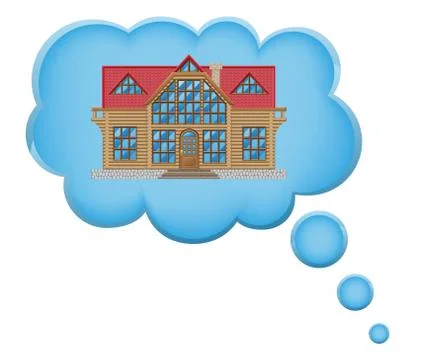 Concept of dream a house in cloud vector illustration Stock Illustration