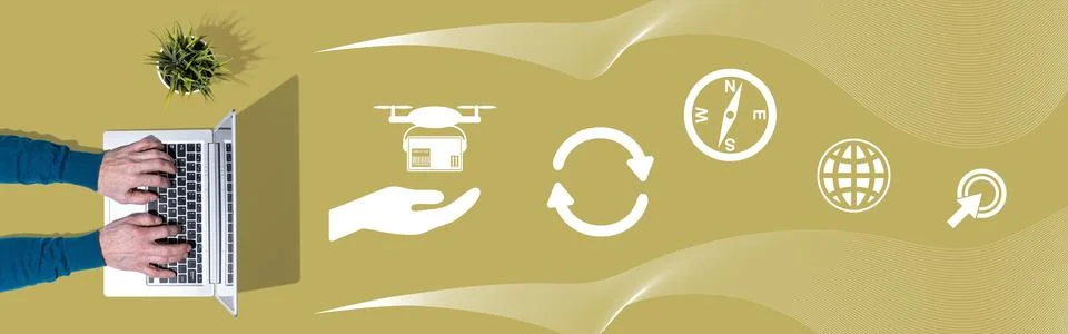 Concept of drone delivery Foto stock